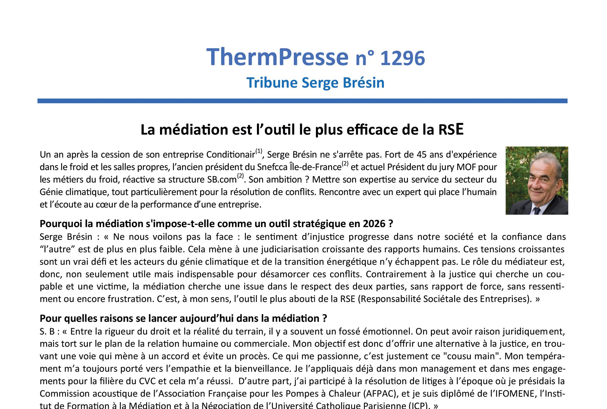 La médiation est l&rsquo;outil le plus efficace de la RSE